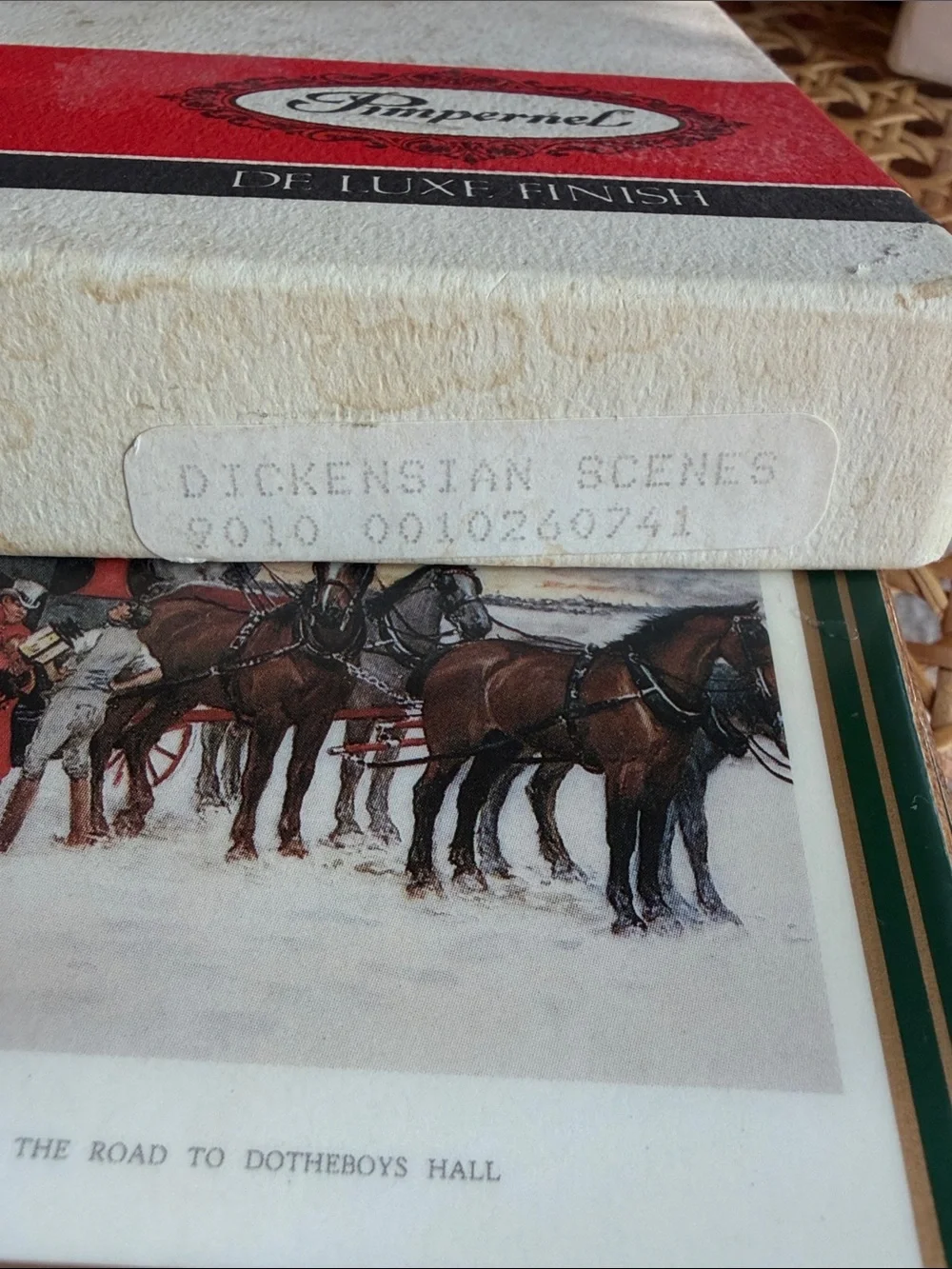 Vintage Pimpernel Cork Coasters with Dickensian Scenes